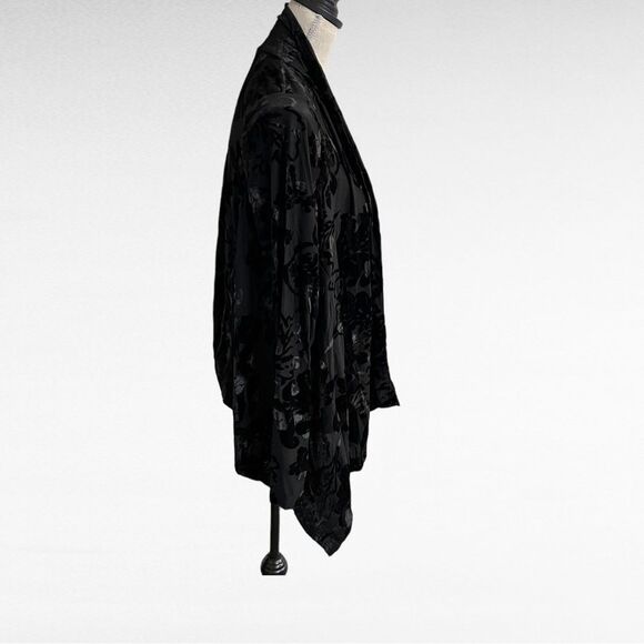 VT (Visual Therapy) Luxe Burnout Scarf Open Front Jacket Size Medium - Picture 2 of 6